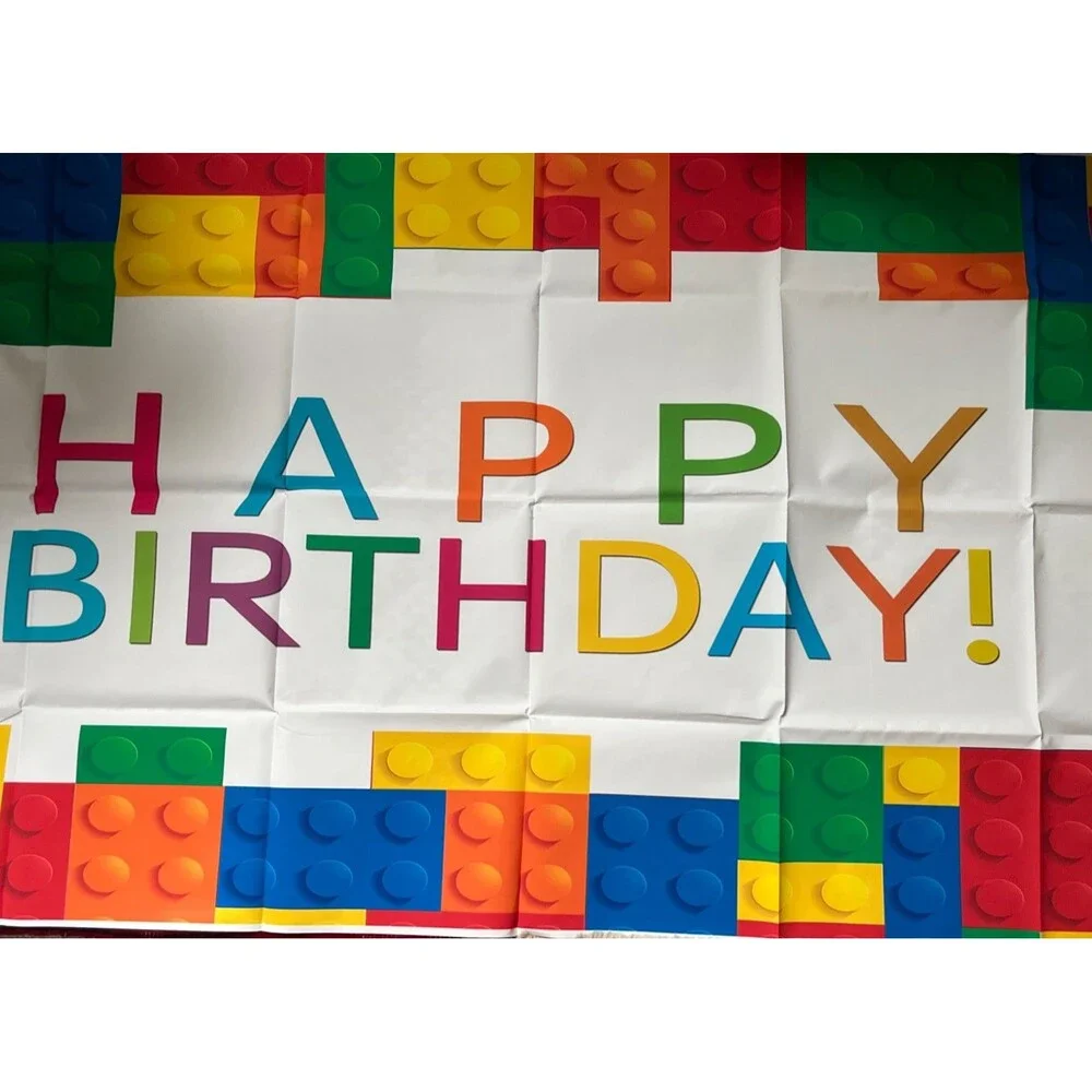 Building Block Birthday Party Backdrop Building Blocks Decoration Backdrop 48x26